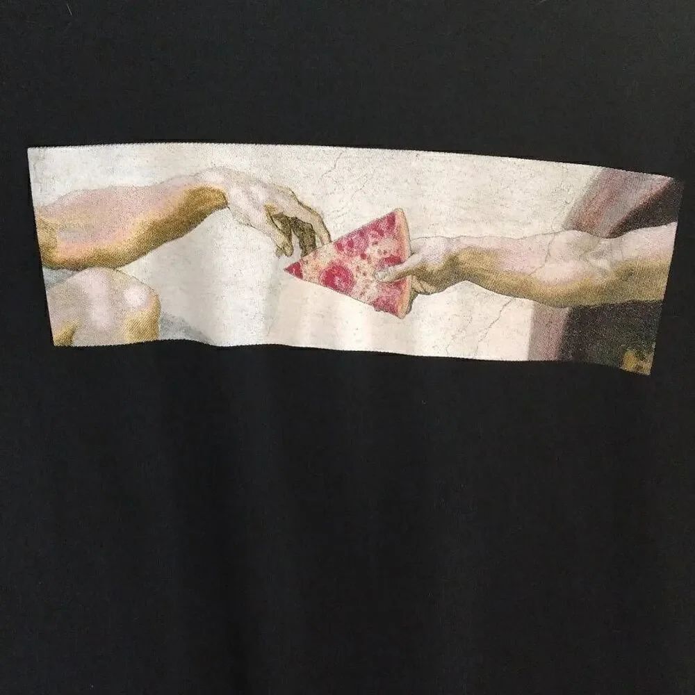 Pizza Gods T-shirt, Pizza Skateboards, Mens medium, Graphic, Black